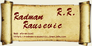 Radman Raušević vizit kartica